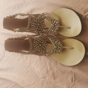 Aminah Abdul Jillil nude crystal sandals